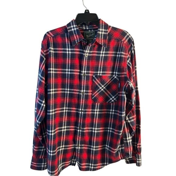 Woolrich MEns M Flannel red/blk cotton? - Picture 1 of 7